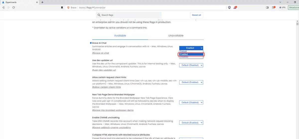 brave browser screenshot